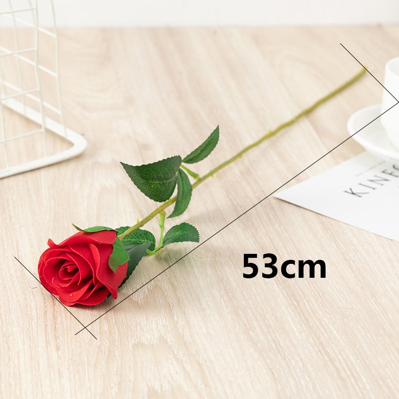 E191 Hot Sells single stem silk White Rose Flower Artificial flower for Party Wedding Decorative Flowers Wreaths