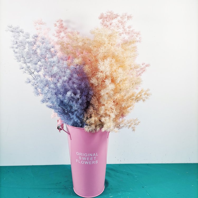 SumFlora Red yellow blue pink flower backdrop DIY material Artificial Flower Floral preserved flower asparagus myriocladus