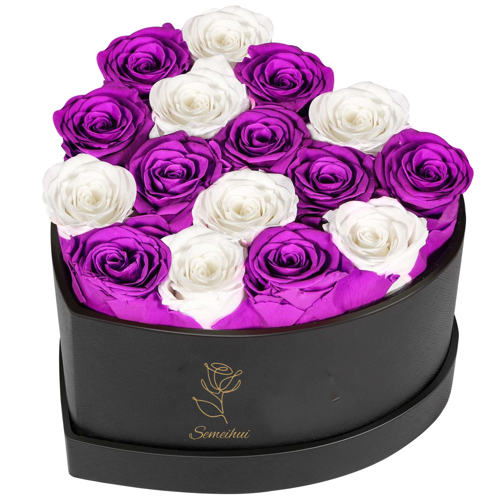27pcs Red Preserved Roses Decorations Plastic Heart Box Christmas Valentine's Day New Year Mother's Day Wedding-Christmas New