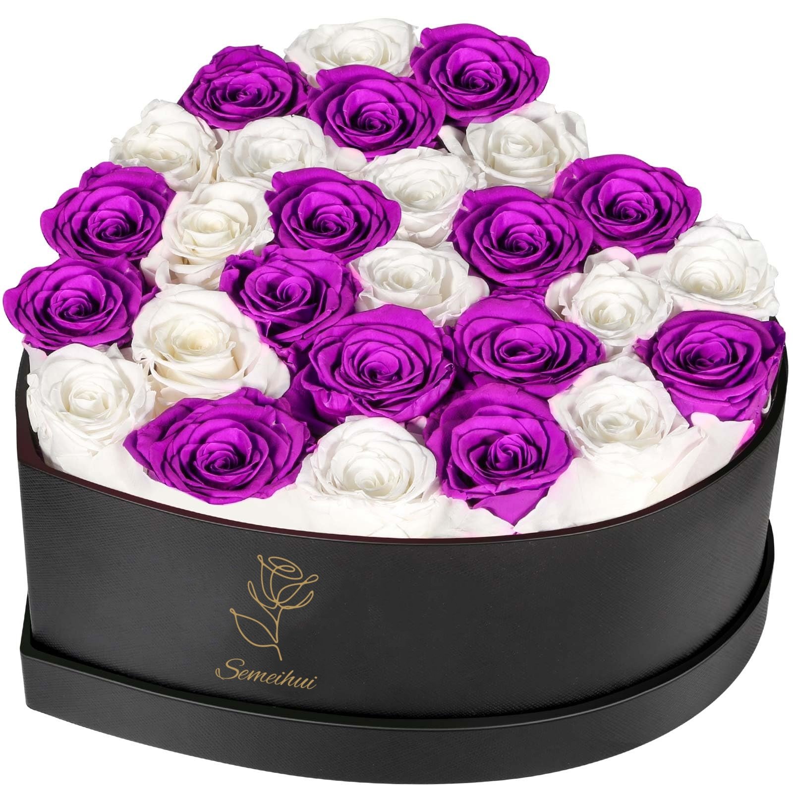 27pcs Red Preserved Roses Decorations Plastic Heart Box Christmas Valentine's Day New Year Mother's Day Wedding-Christmas New
