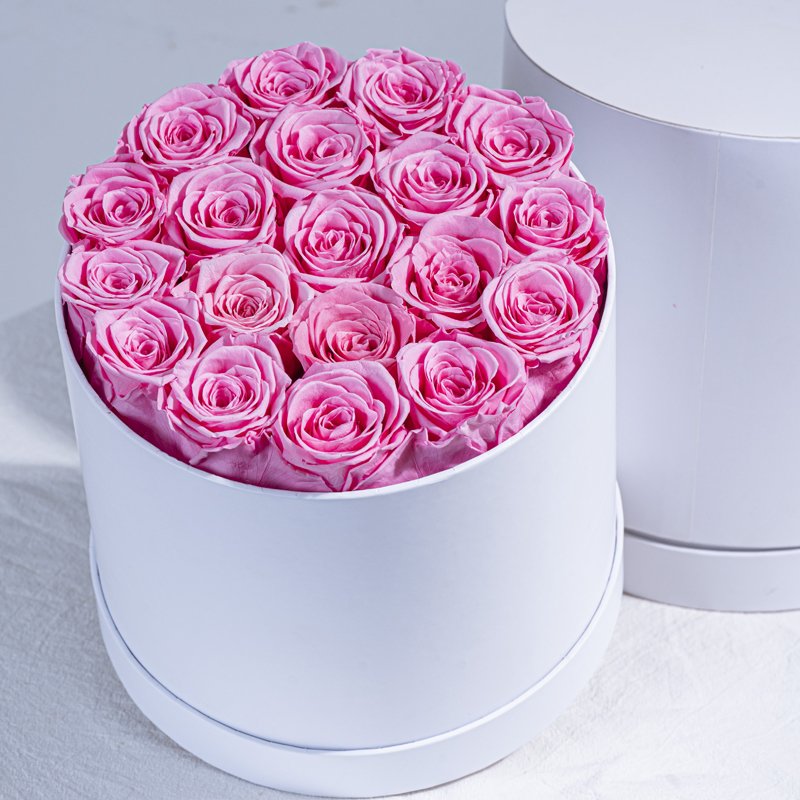 Round Stabilized Eternal Roses Flowers Gift Box Luxury Preserved Flowers and Plants Preserved Rose Mother&#39;s Day 1 Box
