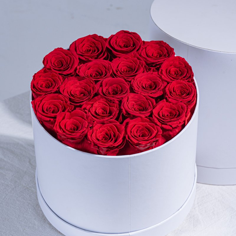 Round Stabilized Eternal Roses Flowers Gift Box Luxury Preserved Flowers and Plants Preserved Rose Mother&#39;s Day 1 Box