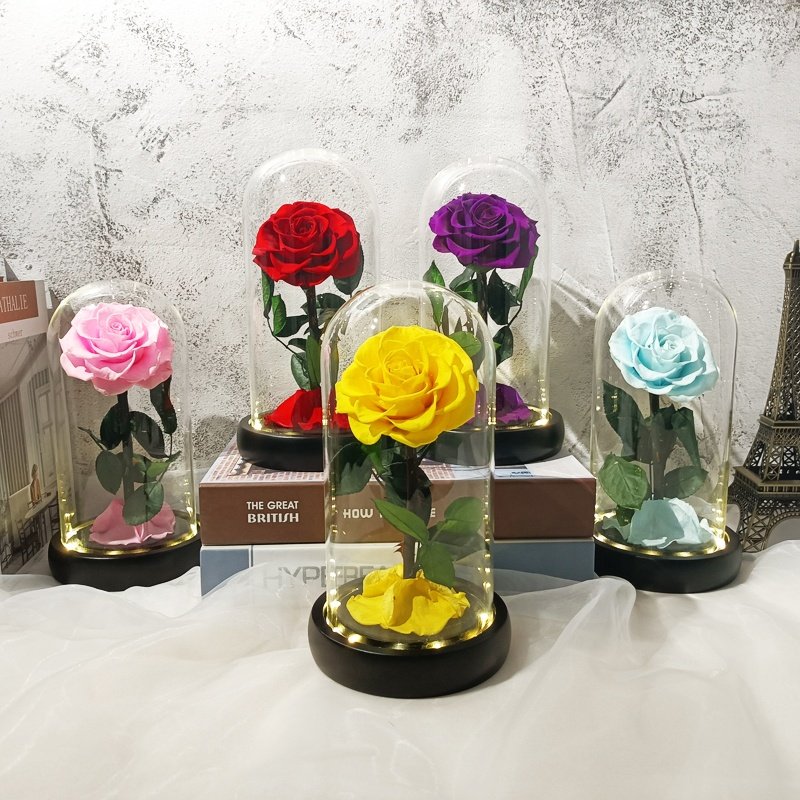 san valentn gifts preserved flowers wholesale forever roses in glass domes flores preservadas preserved rose in glass jar