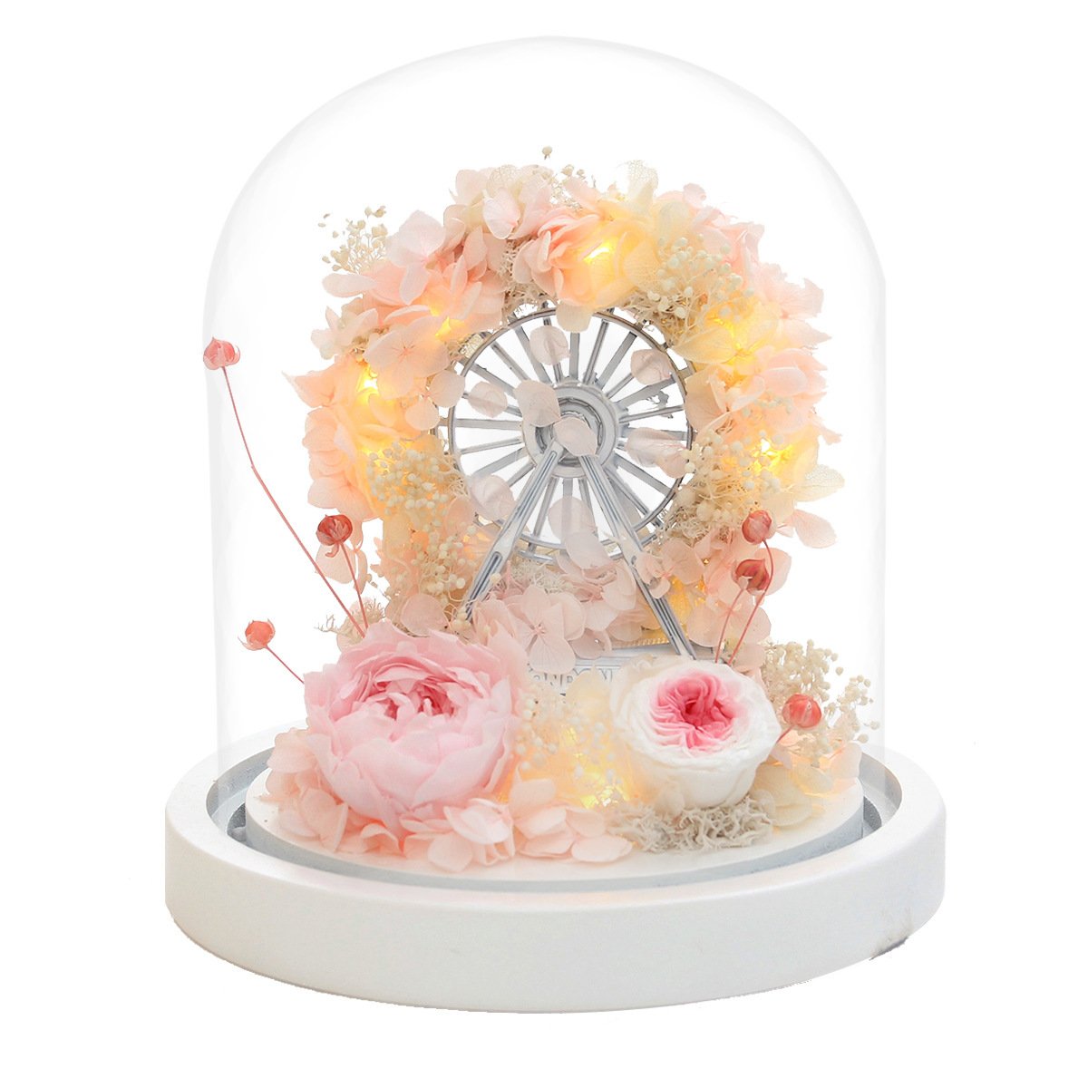 New product ideas preserved flower eternal rose in glass dome mini ferris wheel Valentine's Day Christmas gifts 2023