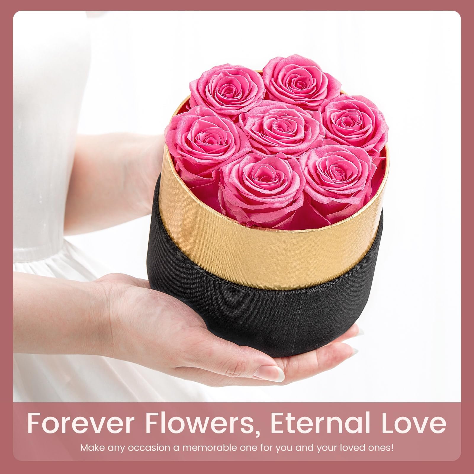 Factory Wholesale Natural Eternal Forever Rose Sweet Pink Immortal Preserved Roses Natural Rose Flower Decoration