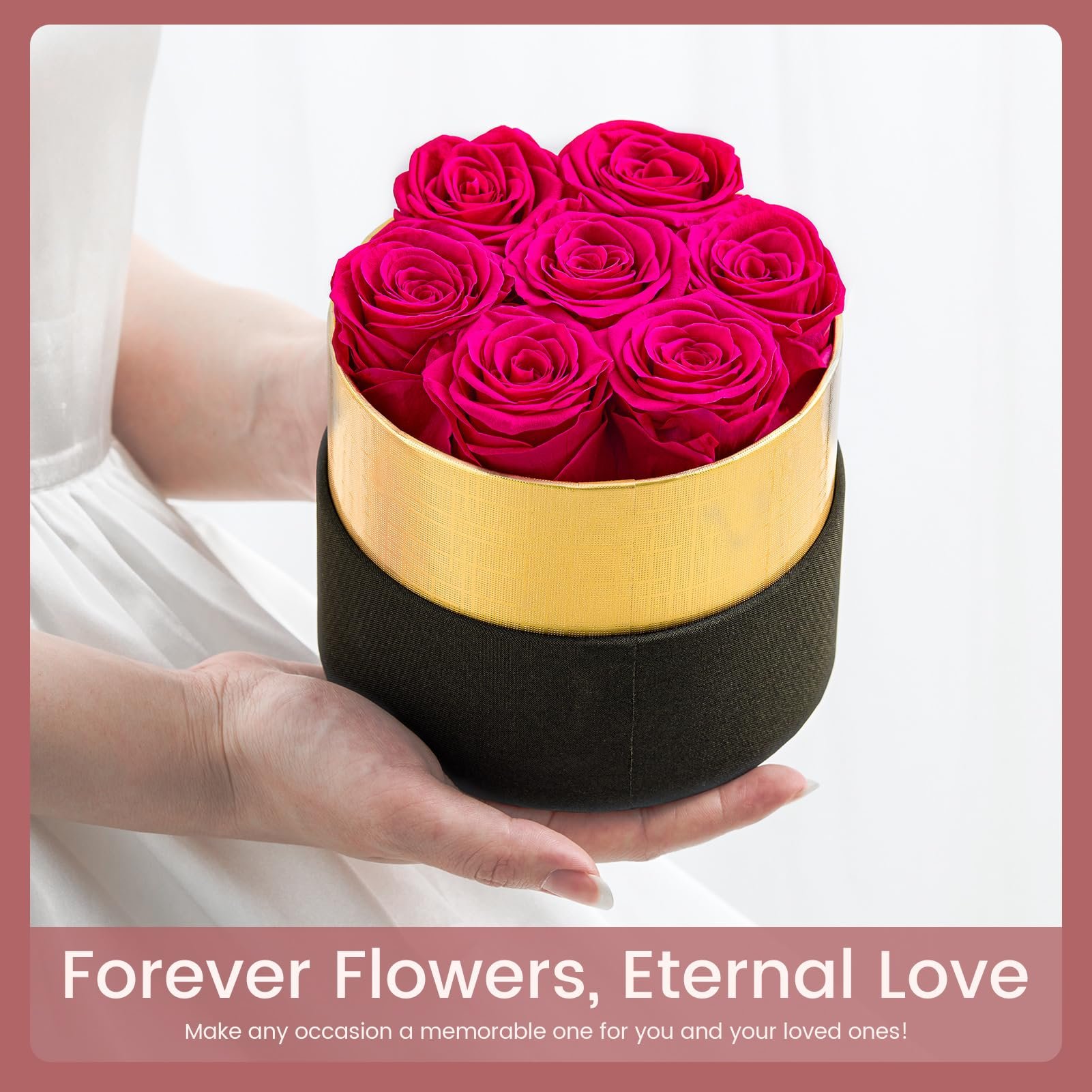 Factory Wholesale Natural Eternal Forever Rose Sweet Pink Immortal Preserved Roses Natural Rose Flower Decoration