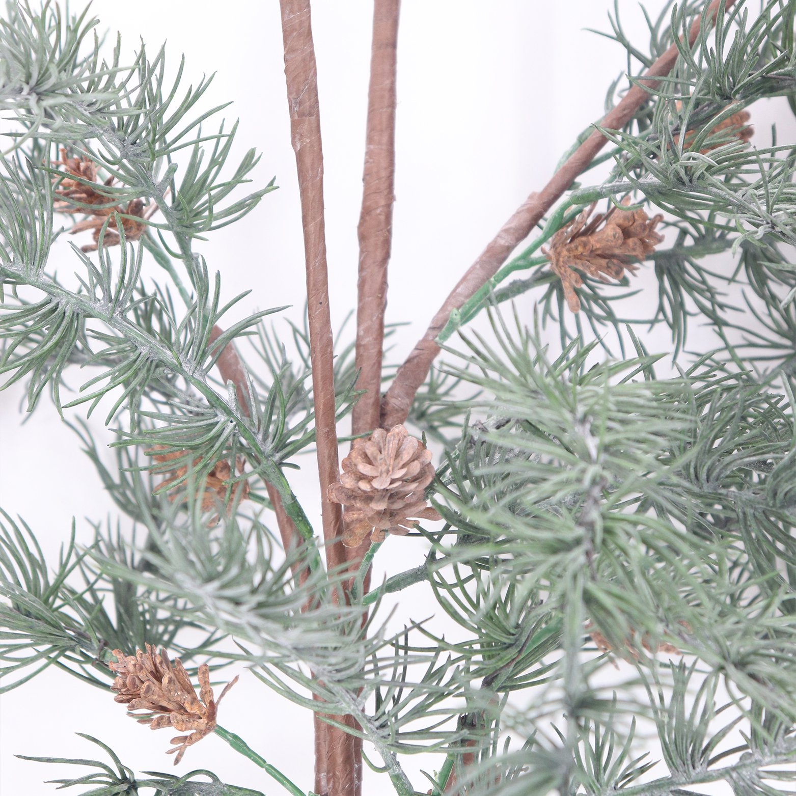 137cm Large Single Branch Artificial Larch Green Plants & Preserved Flowers for Garden Parties Weddings Home Outdoor Decorations