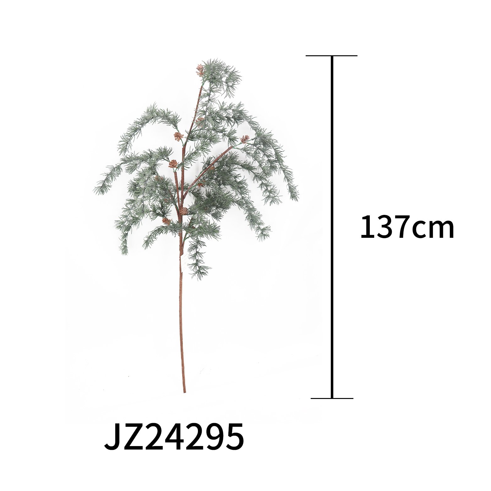 137cm Large Single Branch Artificial Larch Green Plants & Preserved Flowers for Garden Parties Weddings Home Outdoor Decorations