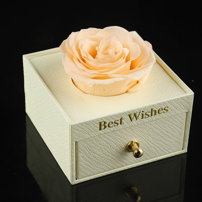Preserved Flowers Jewelry Box Eternal Rose in Acrylic Box Preserved Forever Roses Gift Box Anniversary Valentine's Day Gifts