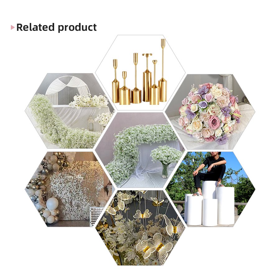 Factory Customized Artificial Table Runner Babysbreath Flower Rows Wedding Table Centerpiece