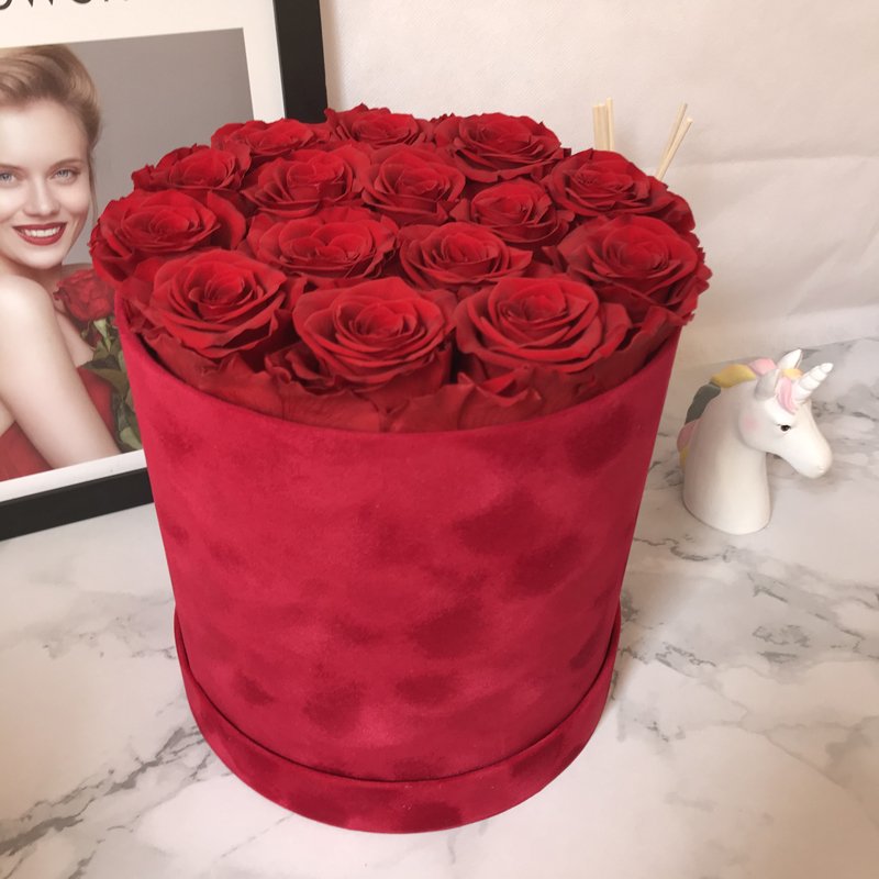 Customized Logo Immortal Infinity Eternal Forever Stabilized Preserved Roses In Round Square Heart Box