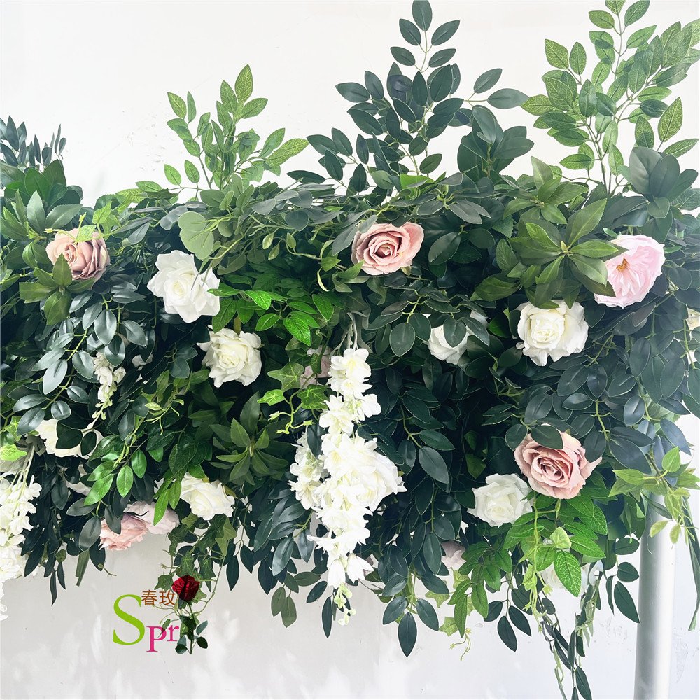 SPR Bridal Bouquet Green plant Decorative Backdrop Ceiling Panel Colorful Artificial Faux Flower Wall for Event Decoration