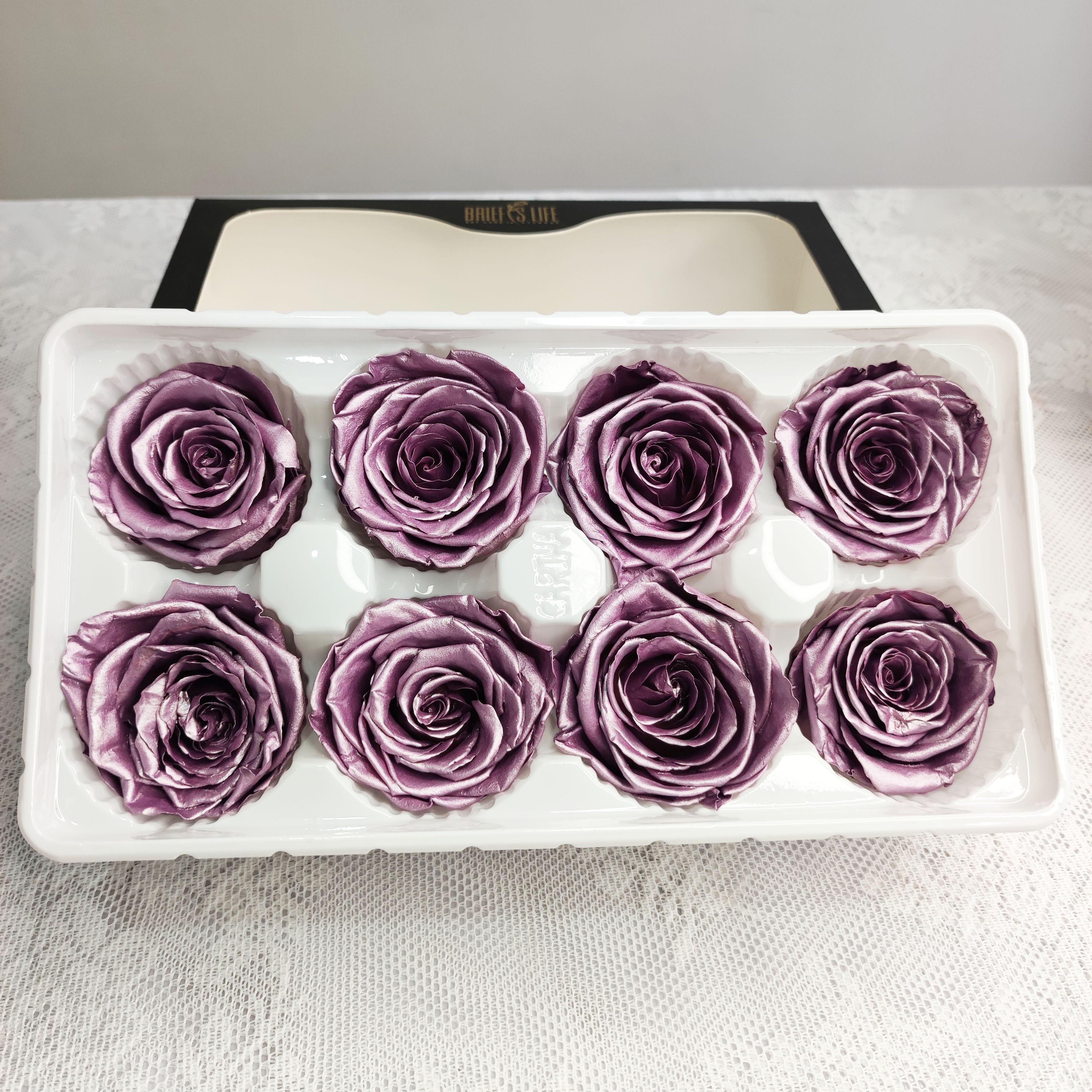 New Style High Quality 4-5cm Preserved Rose Flower Head Gold Rose For Party Decorations