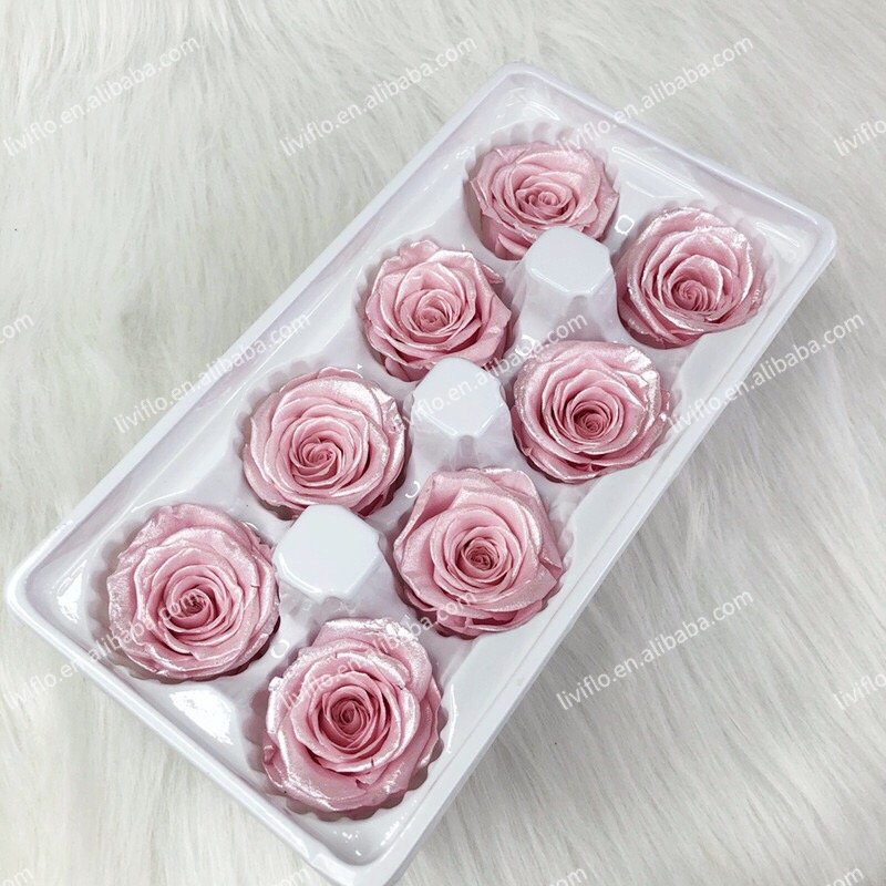 New Style High Quality 4-5cm Preserved Rose Flower Head Gold Rose For Party Decorations