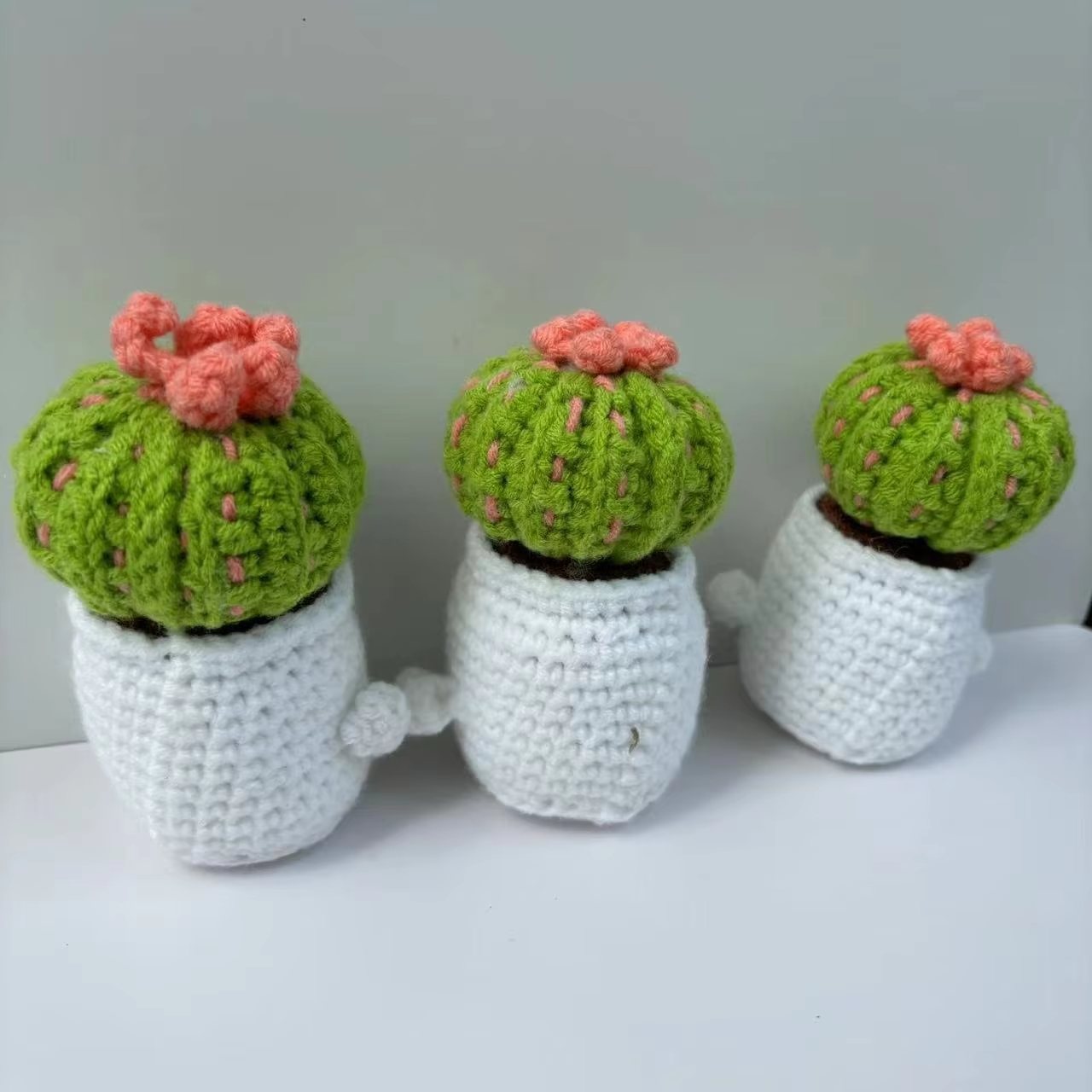 Hand Woven Flowers Decoration Potted Preserved Flowers Knitted Decor Hand Knitted Immortal Potted Crochet Flower