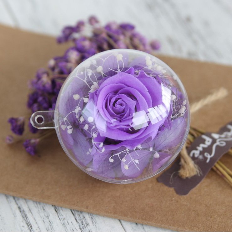 Eternal Rose In Box Present Handmade Preserved Rose Ball DIY Everlasting Flower Ball For Decoration