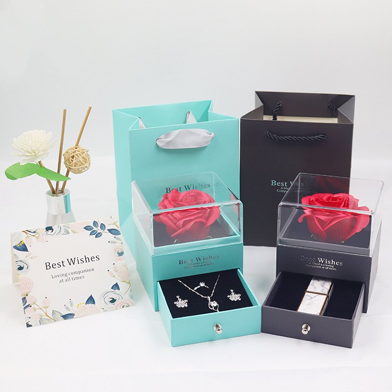 High Quality Eternal Artificial Rose Preserved Flowers With Jewelry Box Gift