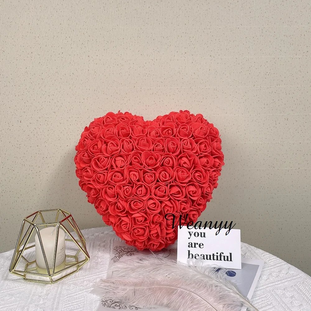 Top Sale Wholesale High Quality Valentine Gift Heart-shaped Rose Foam Flower Heart For Sale Sunflower Rose Gift Box -