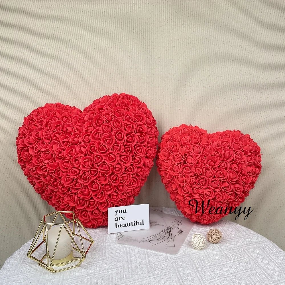 Top Sale Wholesale High Quality Valentine Gift Heart-shaped Rose Foam Flower Heart For Sale Sunflower Rose Gift Box -