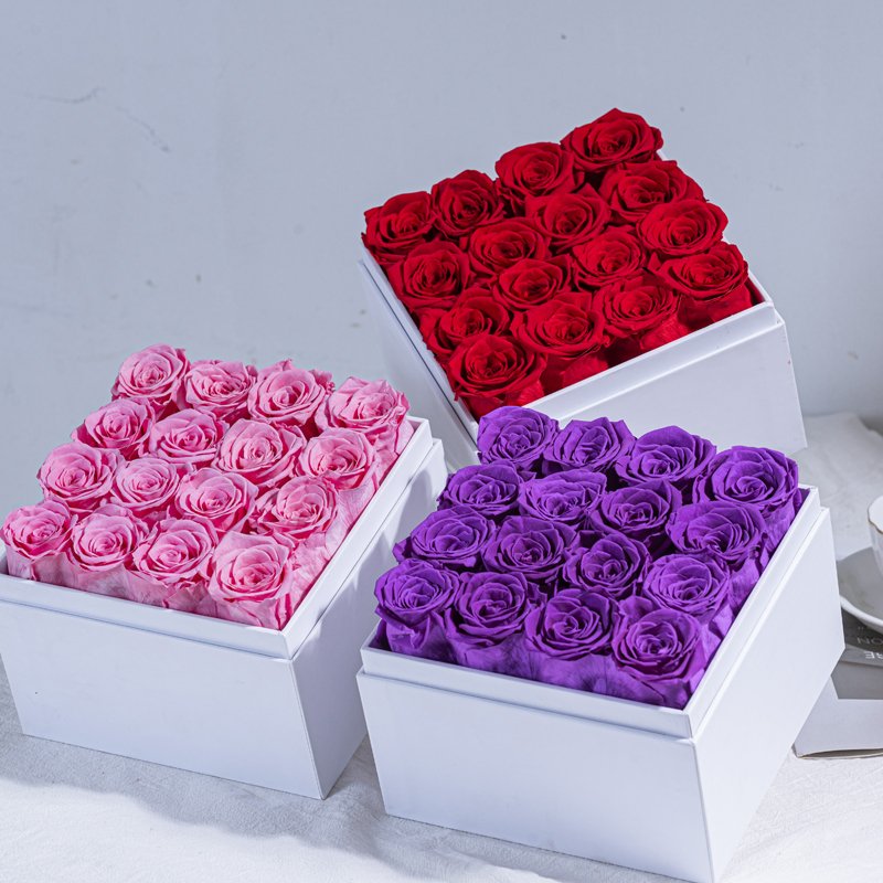 Premium Quality Luxury Preserved Roses Eternal Rose with Acrylic Box flower boxes handmade preserved flower box