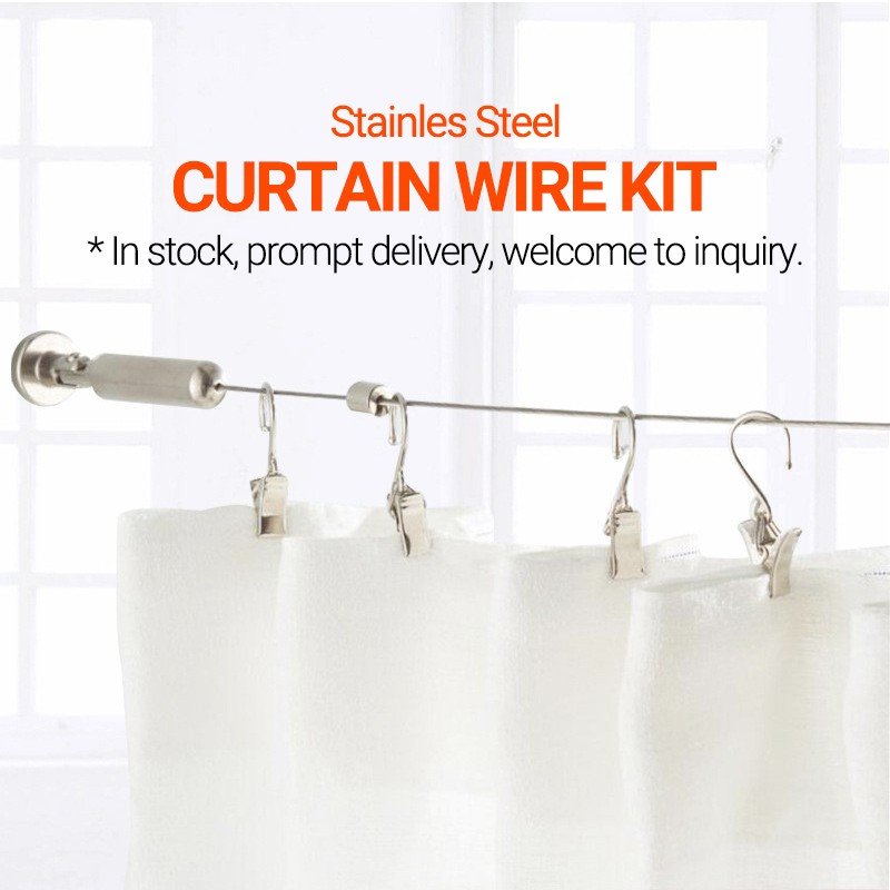 Wholesale Curtain Accessories Stainless Steel Picture Hanging Wire Rope Clothesline Wire Drapery Curtain Wire Rod