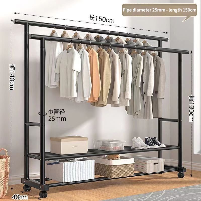 Metal Clothes Hanger For Home Use Suitable For Living Room Bedroom Balcony Multifunctional Coat Rack.