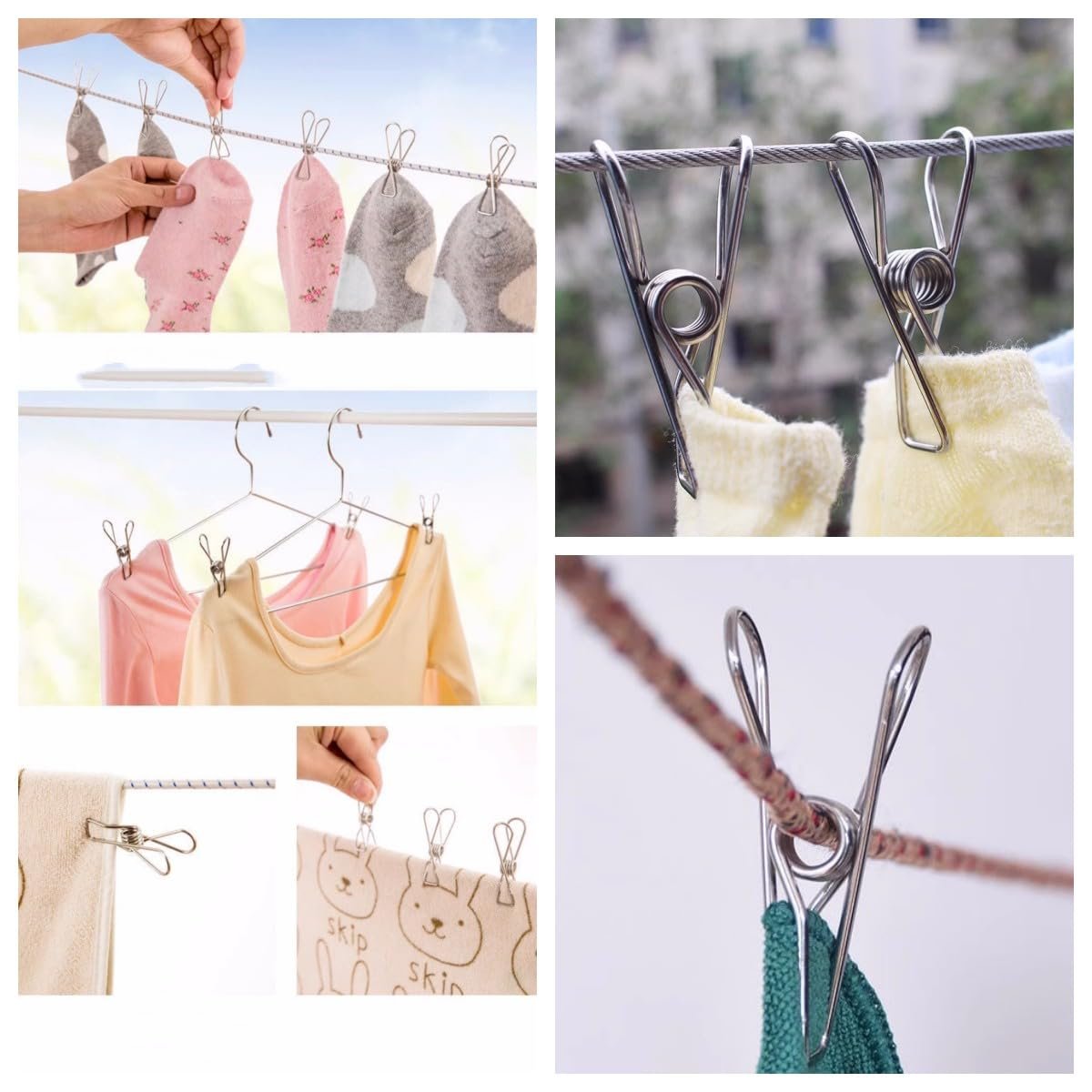 Heavy Laundry Stainless Steel Outdoor Clothes Pins Metal Holding Hanging Clothes Pins