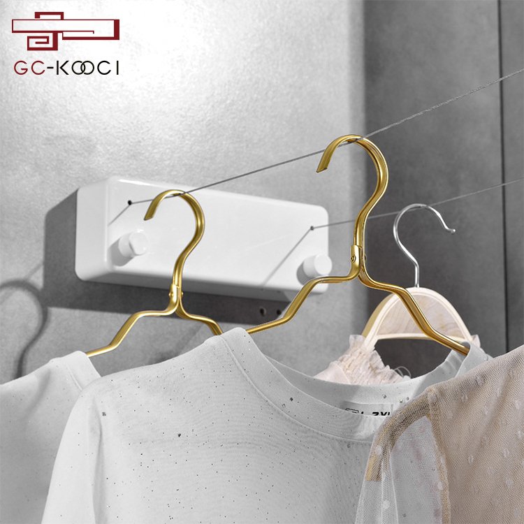 Balcony invisible shrinking clothesline indoor retractable wire rope cloth line