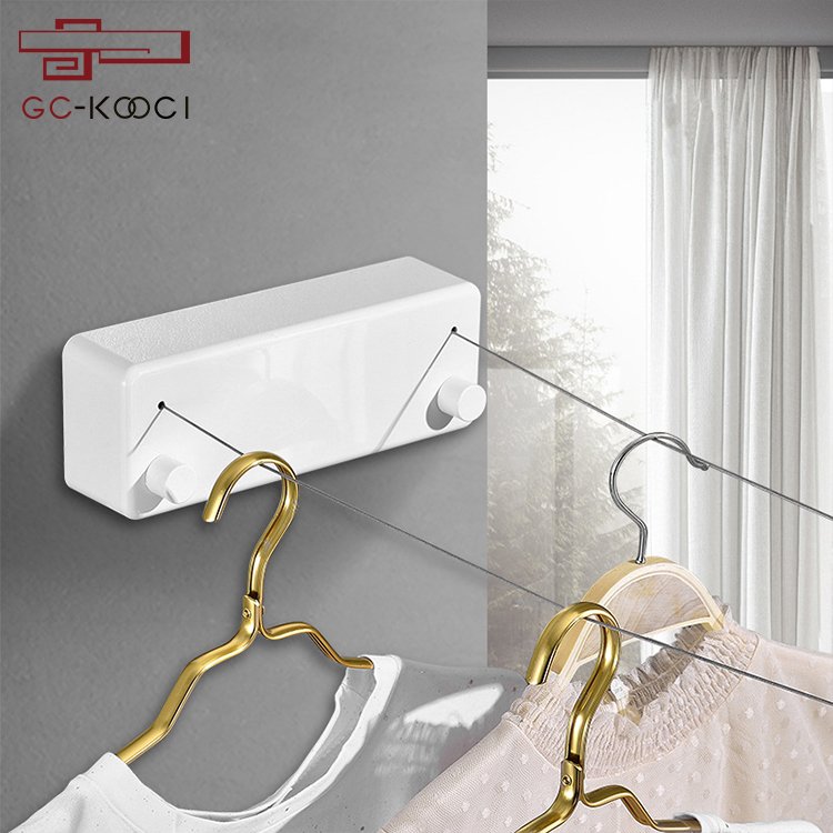 Balcony invisible shrinking clothesline indoor retractable wire rope cloth line