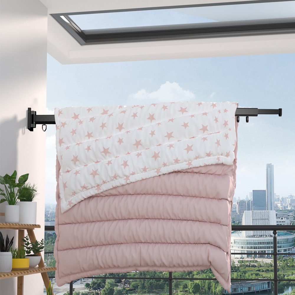 NEW Folding Clothes Hanger Wall Mount Retractable Cloth Drying Rack Space Saving Home Laundry Clothesline washing lines