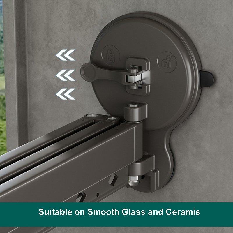 Suction cup type Wall Mounted Clothesline Laundry Hangers Racks Folding Clothes Hanger Retractable Aluminum Cloth Drying Rack