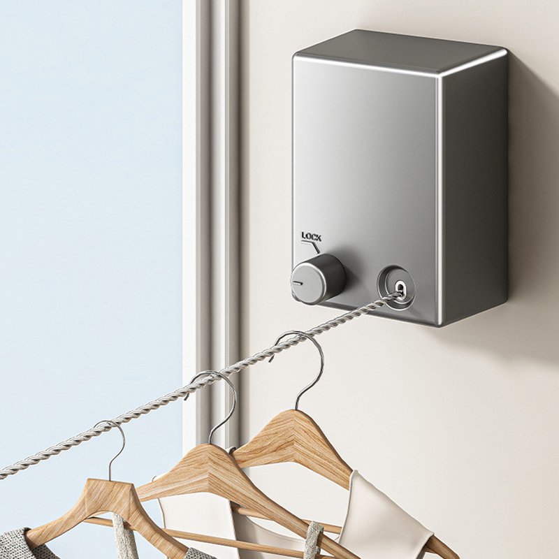 OWNSWING Easy Install Telescopic Clothes Drying Rope Without Punching Stainless Steel Wire Rope For Bathroom Balcony Drying