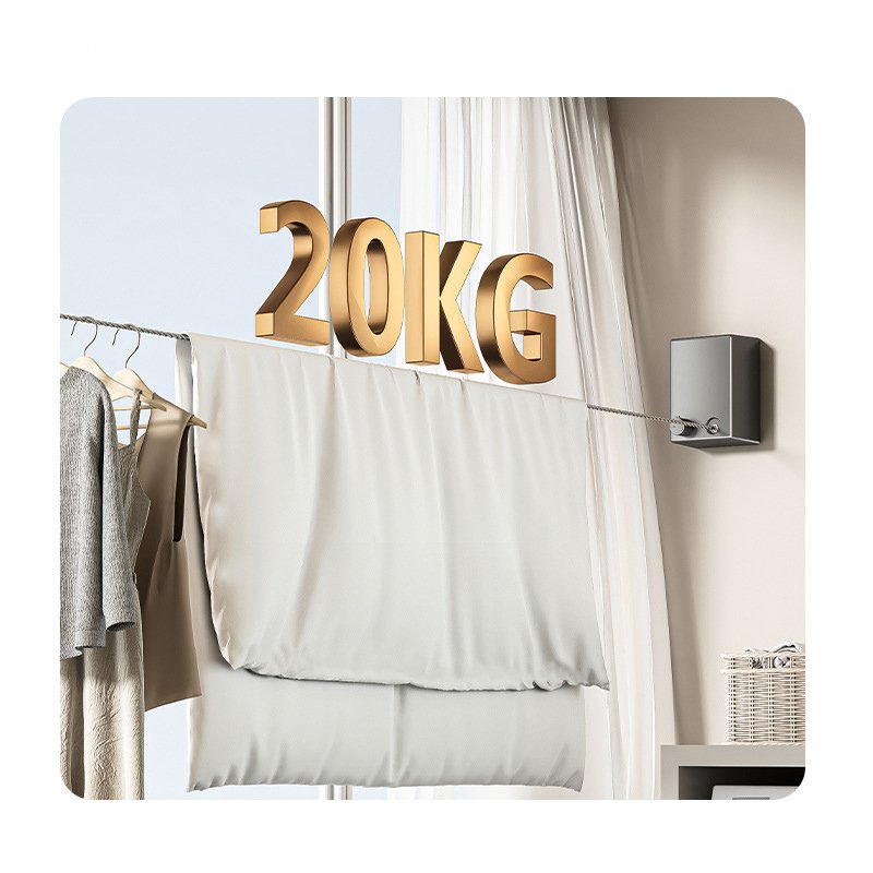 OWNSWING Easy Install Telescopic Clothes Drying Rope Without Punching Stainless Steel Wire Rope For Bathroom Balcony Drying