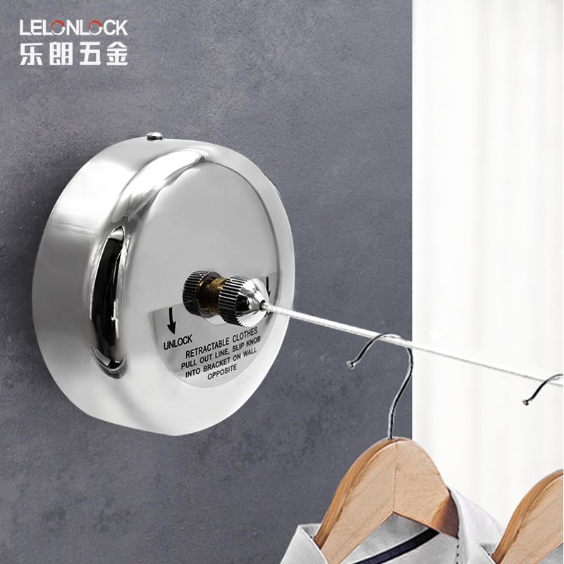 Hotel Wall mounting Stainless steel cloth hanging drying retractable clothesline