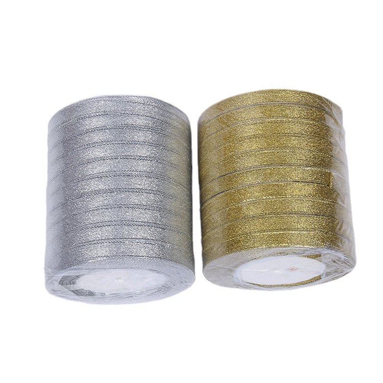 High-quality gold and bright grey onion with batch Explosive gift box packaging ribbon Golden cake box ribbon wholesale