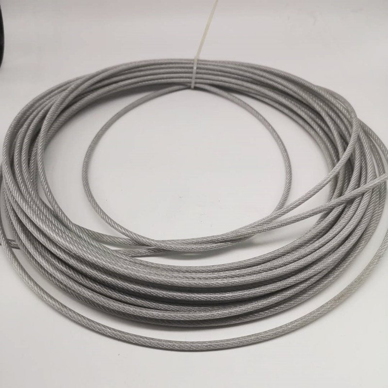 (PVC)1.5/2,7X7 304 stainless steel wire rope with PVC coating softer fishing coated cable clothesline traction rope