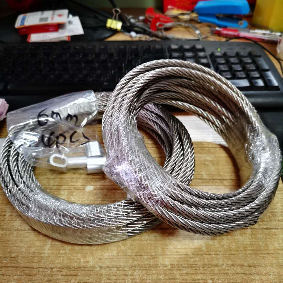 (PVC)1.5/2,7X7 304 stainless steel wire rope with PVC coating softer fishing coated cable clothesline traction rope