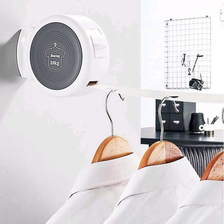 Retractable Clothesline Heavy Duty Clothes Drying Laundry Line Retracting Hanging Clothing Drying with Retract Rotating Knob