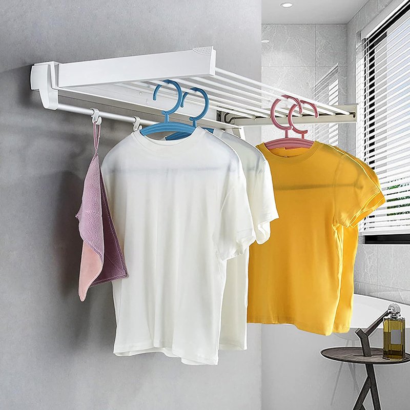 OWNSWING Foldable Outdoor and Indoor Drying Rack Wall Mounted Clothesline Space Saving Laundry Drier for Clothes Hidden Dry Rack