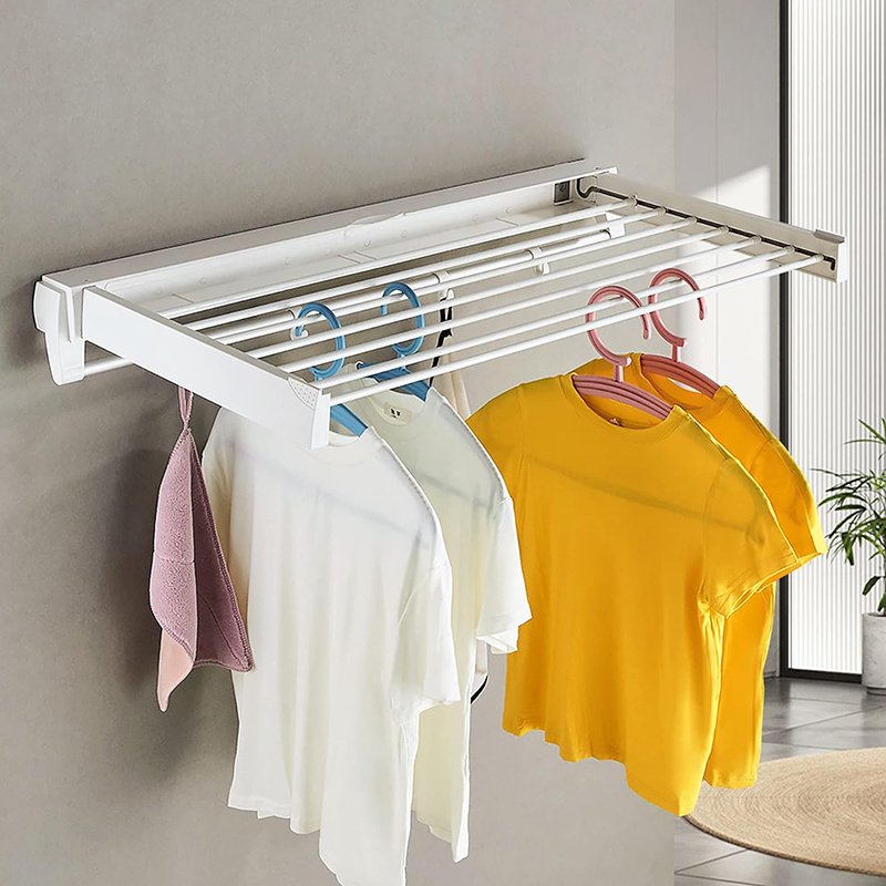 OWNSWING Foldable Outdoor and Indoor Drying Rack Wall Mounted Clothesline Space Saving Laundry Drier for Clothes Hidden Dry Rack