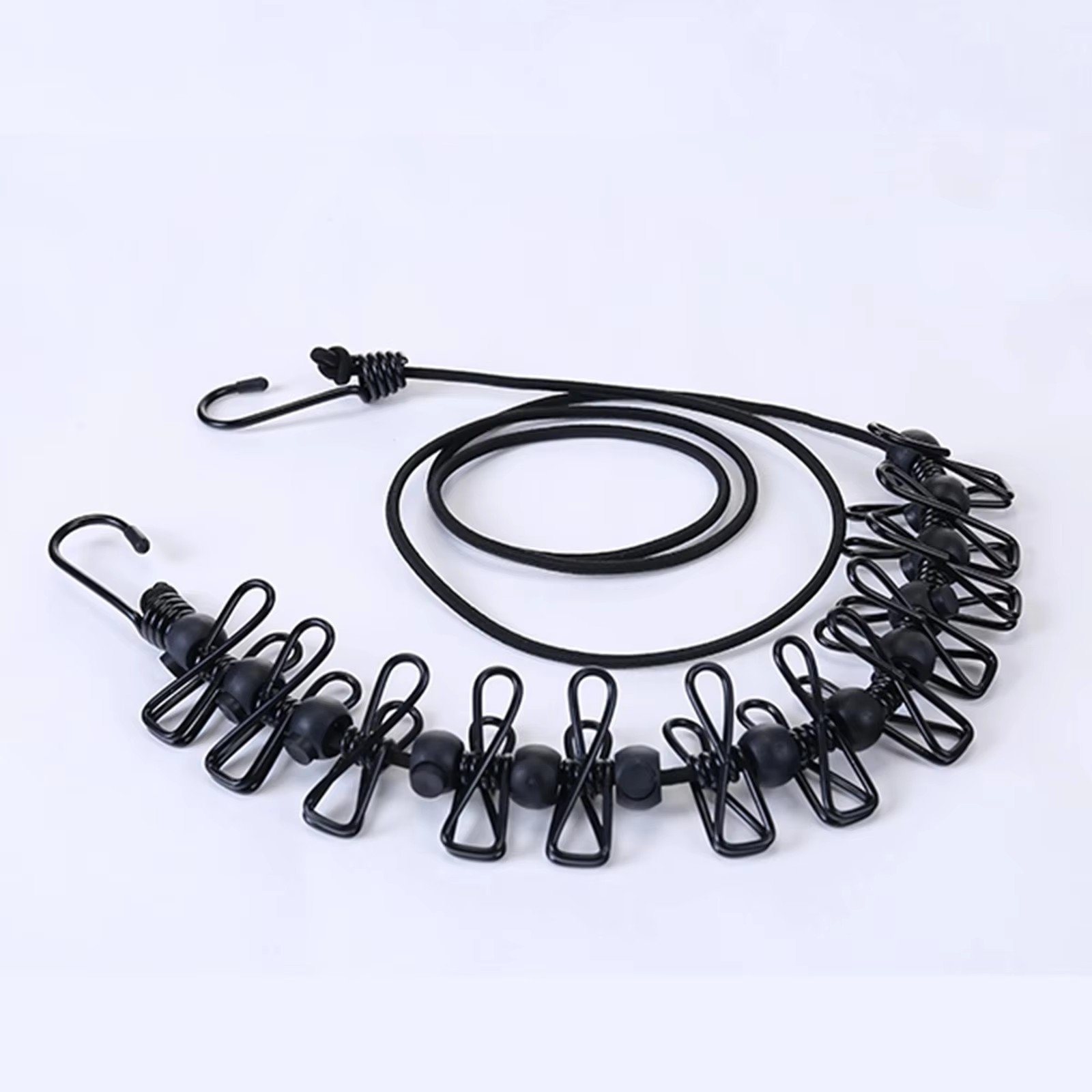 12 Clips Windproof Clothesline Fence-type Clothesline Non-slip Drying Ropeclothesline Outdoor Travel Clothes Line Ropes