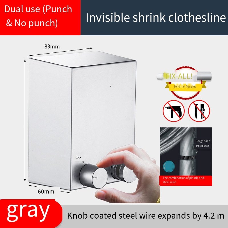 Wall Hanging Hotel Elastic Windproof Non-slip Telescopic Wall Space Saver Clothesline Balcony Shrinkable Clothesline
