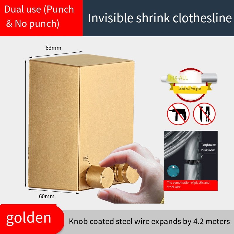 Wall Hanging Hotel Elastic Windproof Non-slip Telescopic Wall Space Saver Clothesline Balcony Shrinkable Clothesline