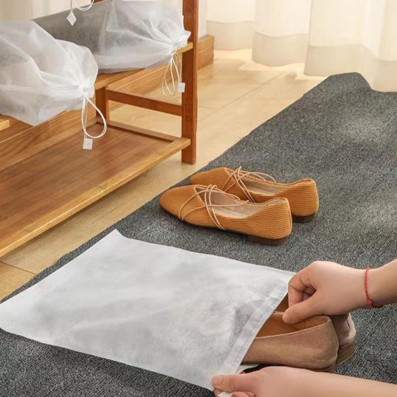 Anti-yellow bag disposable non-woven shoes collection bag small white shoes dust-proof suntan shoe cover clothesline wash bag