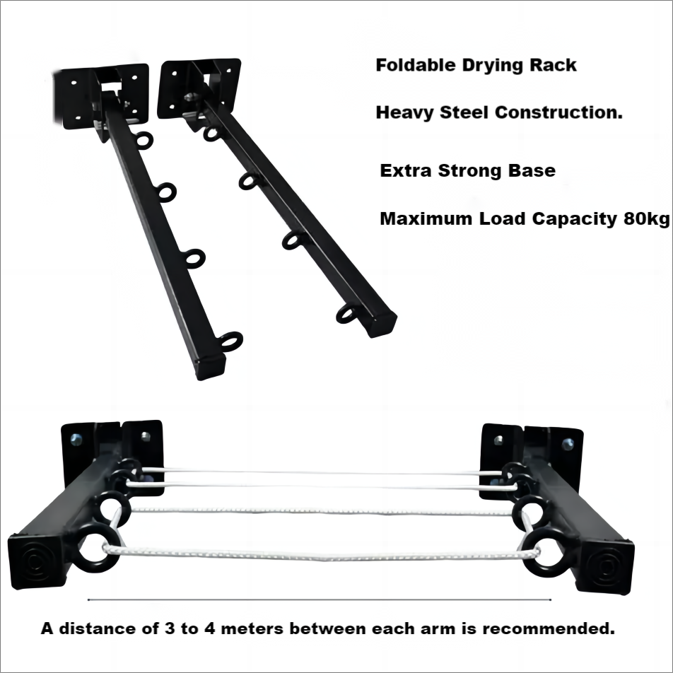 Retractable Folding Clotheslines Reinforced Metal Folding Clothesline