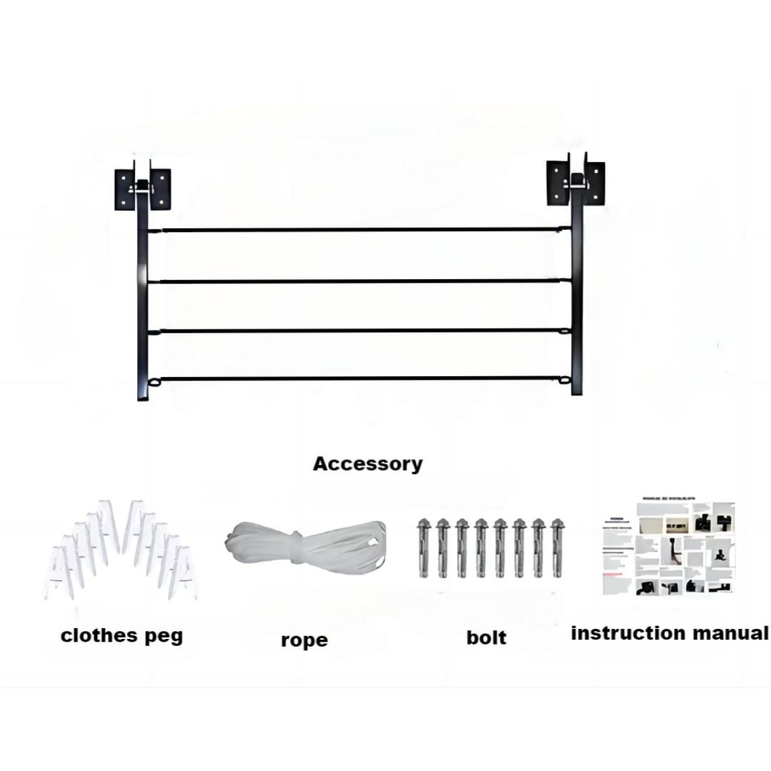 Retractable Folding Clotheslines Reinforced Metal Folding Clothesline