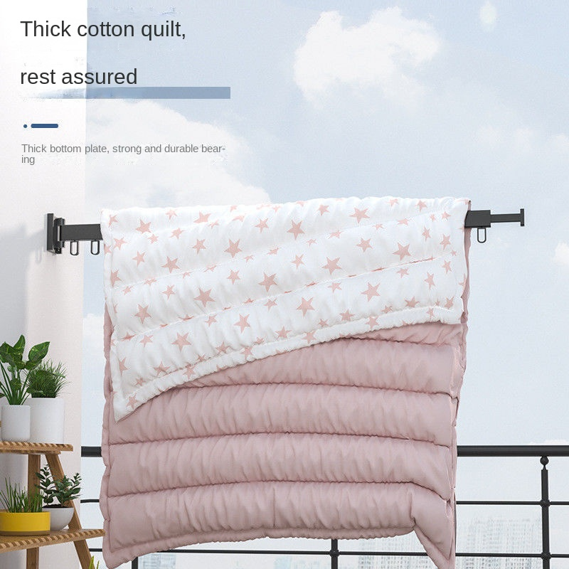 Space Aluminum Outdoor Balcony Foldable Corner No-Punch Easy Drying Clothes Rack Indoor