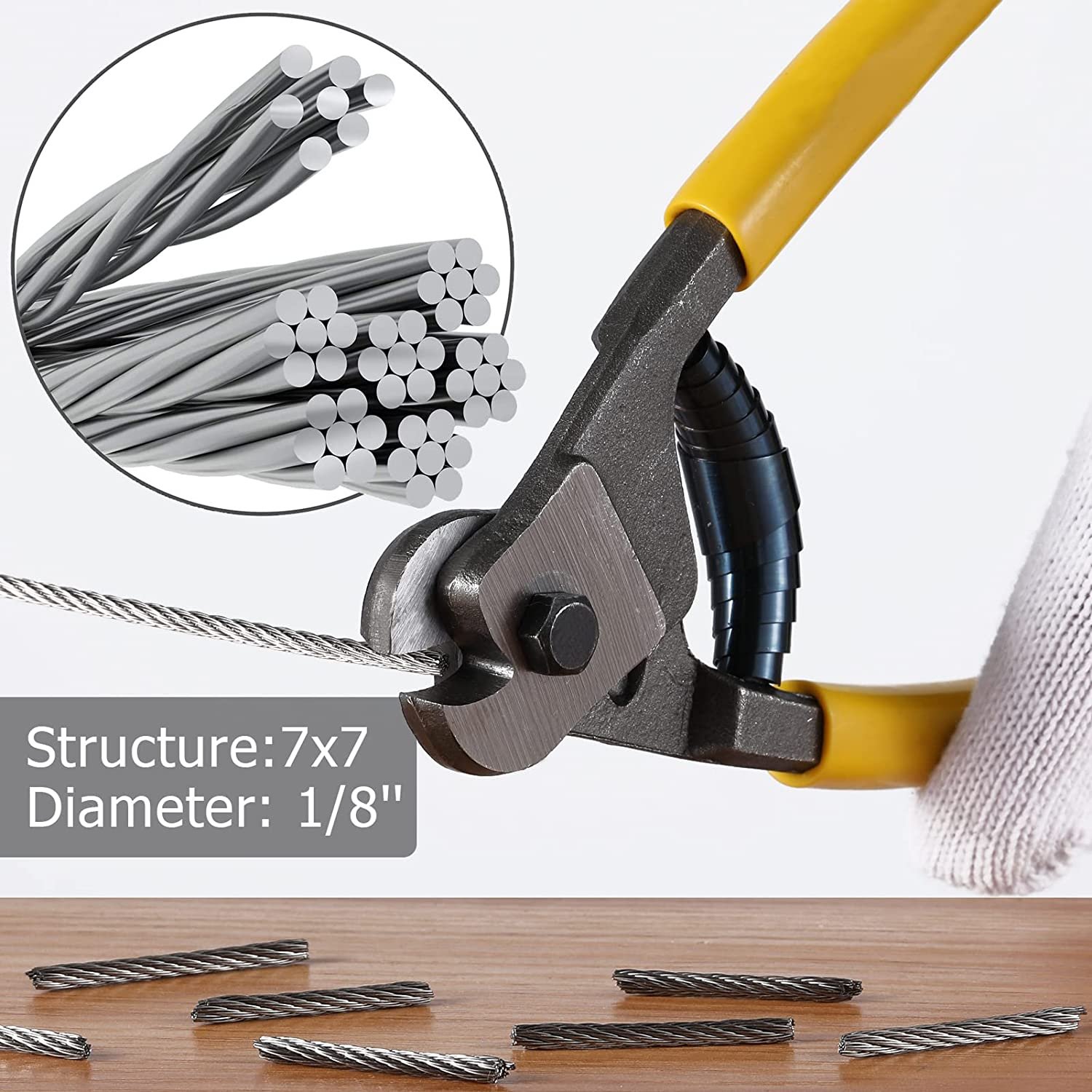 Stainless Steel Cable 1/8 Inch 300FT Deck Railing Cable T316 7x7 Stainless Steel Wire Rope