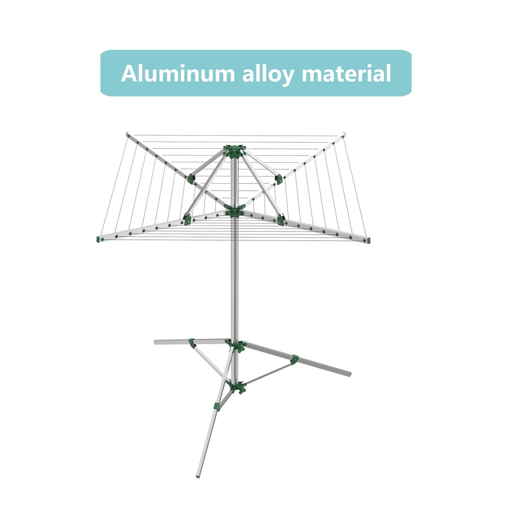 New Design 30M 3 Arms Aluminum Drying Umbrella Type With Feet Cloth Hanger Stand Clothes Airer Rack