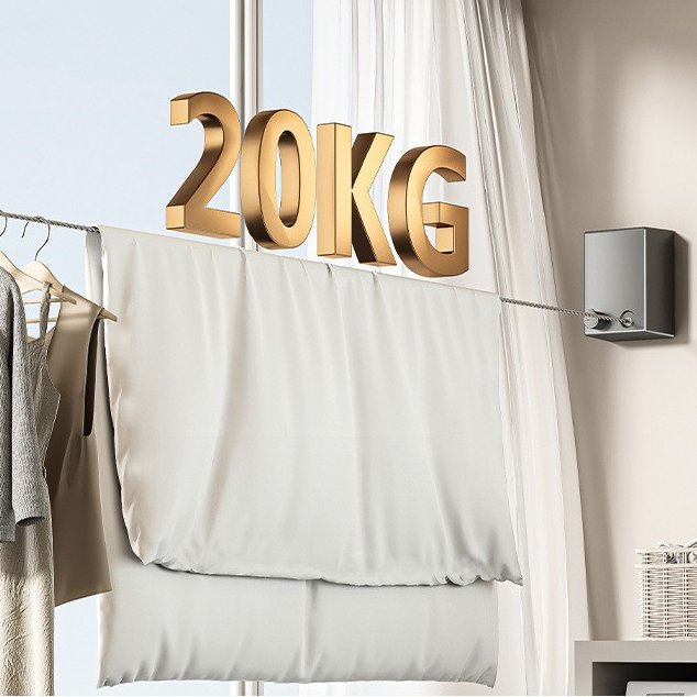 Laundry Clothes Dryer Rack Washing Line Retractable Clothesline Extendable Washing Line